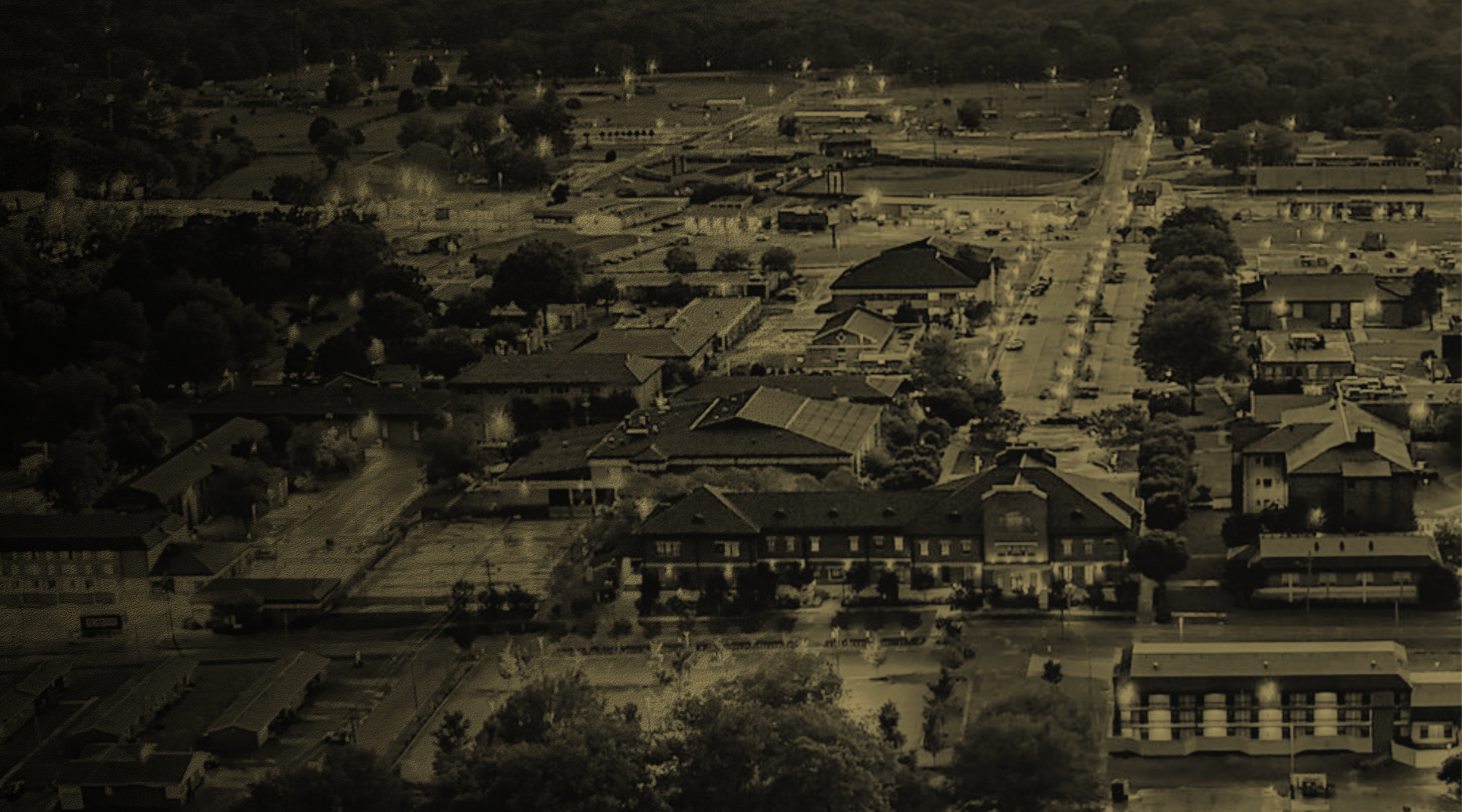 Drone photo of NEMCC campus in black and gold colors