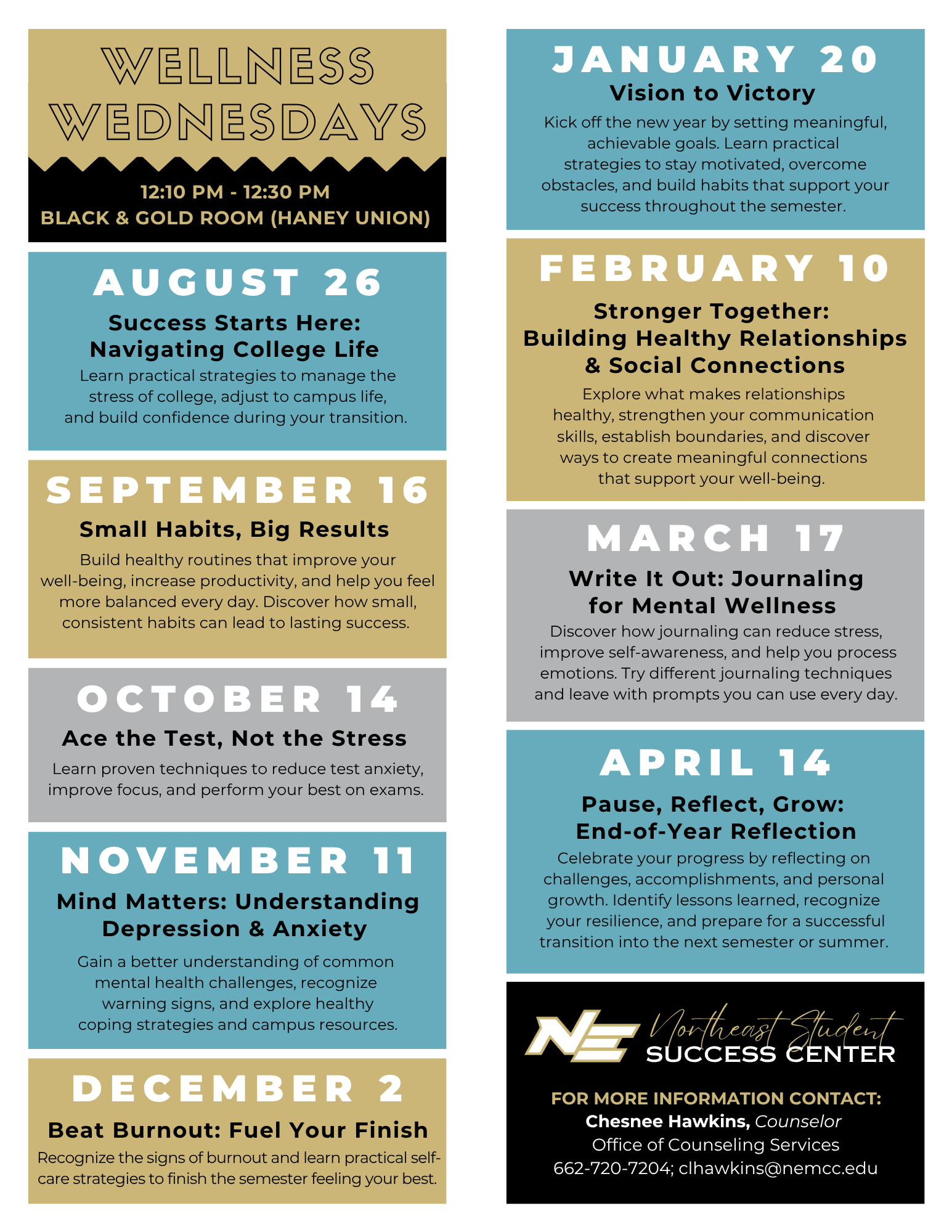 Wellness Wednesdays Schedule