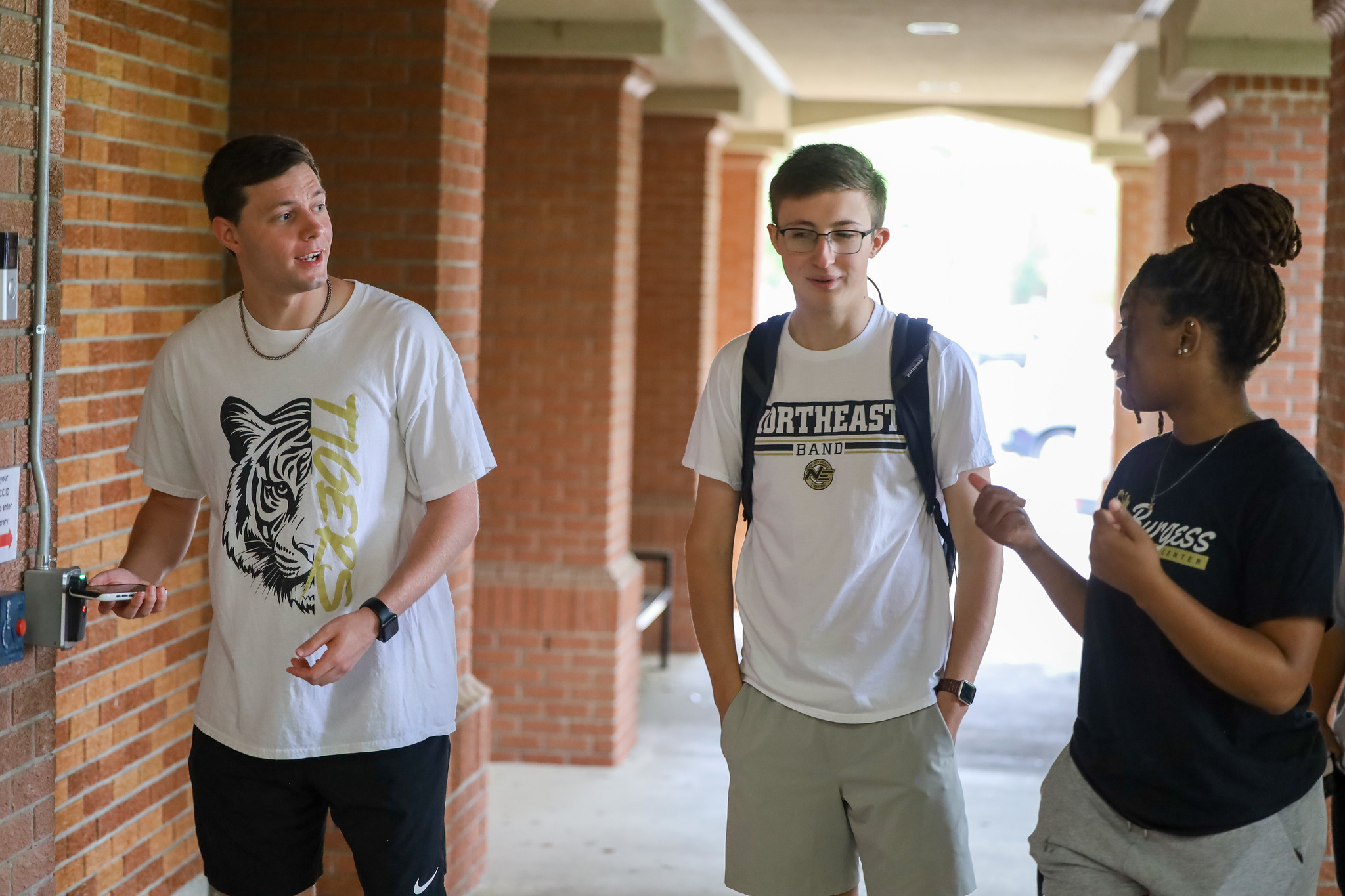 Photo of Students using TigerID to enter the Library.